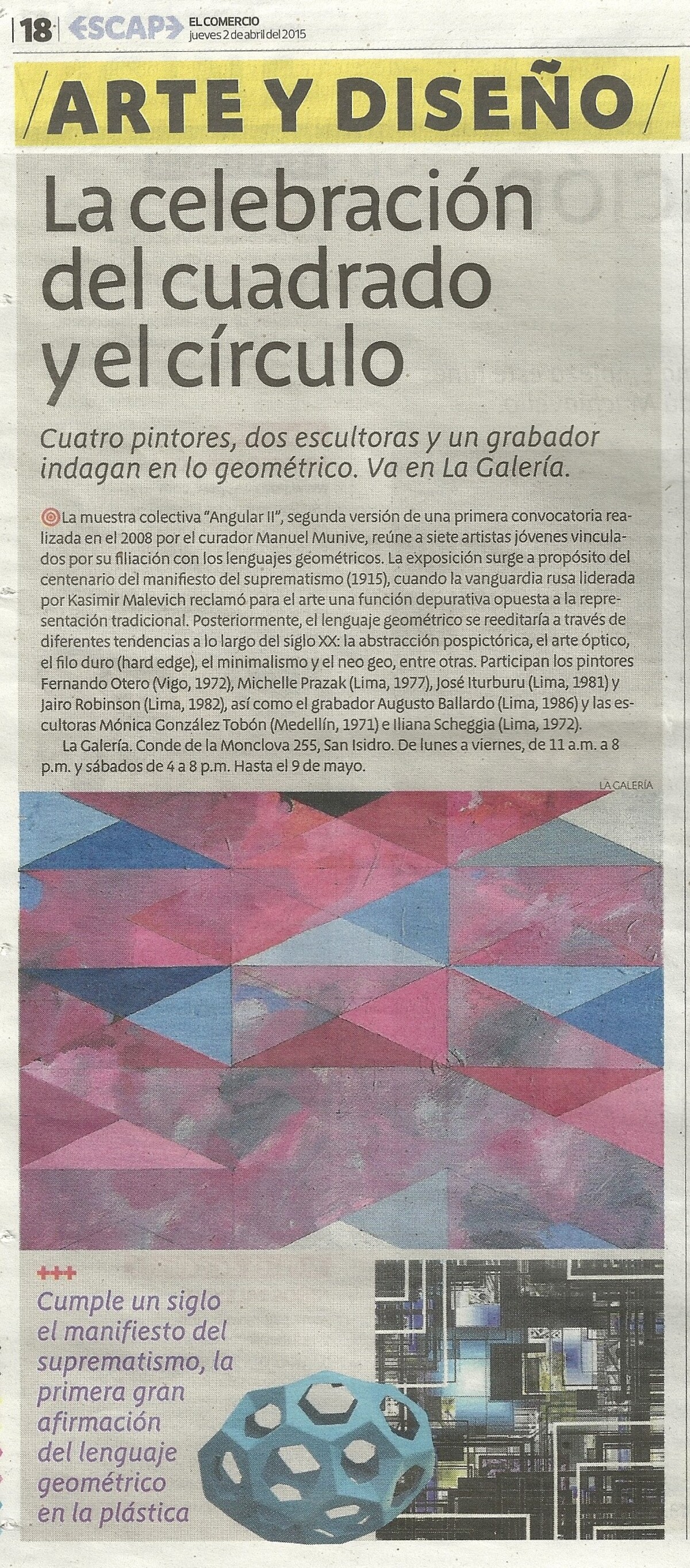 Escape, El Comercio - 2 abril 2015