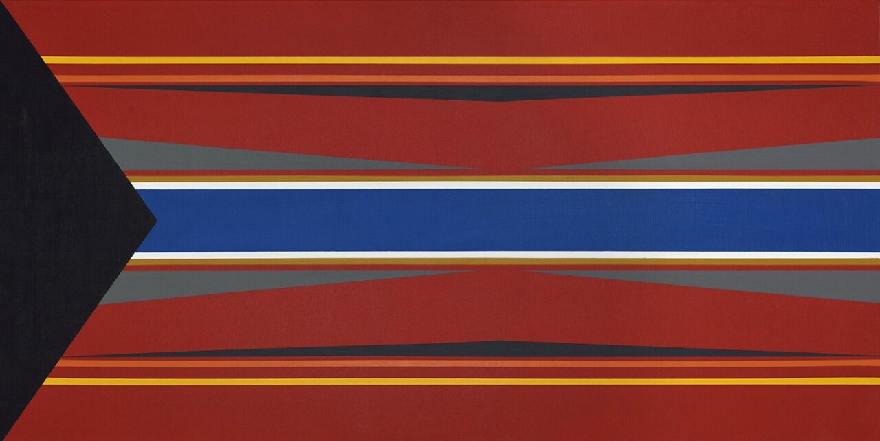  - Bandera roja con negro disonante