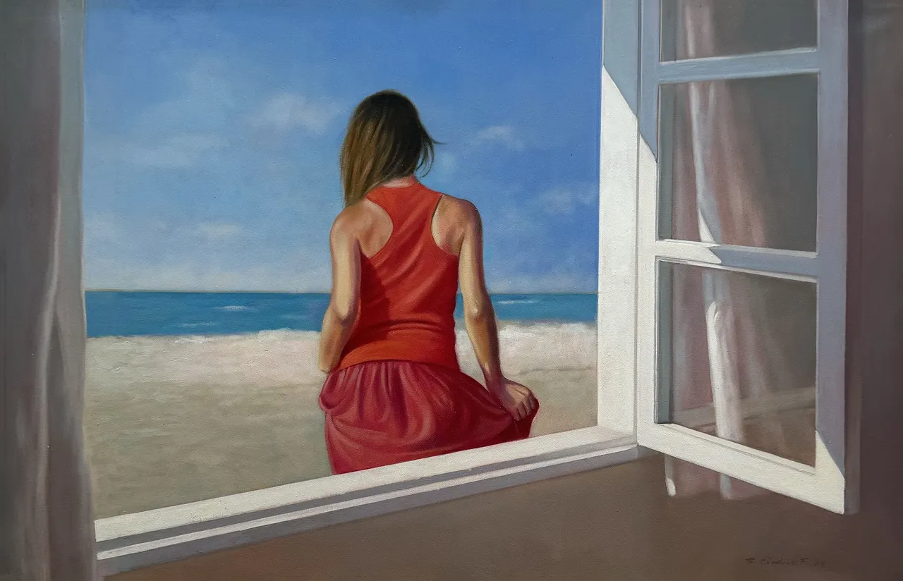 Ricardo Córdova - Serie Mujeres (Mujer en Rojo )
